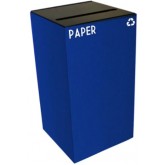 WITT GeoCube Square Recycling Receptacle w/ Slot Opening - 28 gallon, Blue